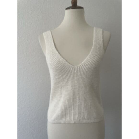 Madewell Tank Top Pullover V Neck Ribbed Knit Stretch - Picture 1 of 8